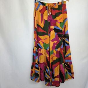 True Destinations Resort Wear Tropical Flare Ruffle Pants Beach Coverup